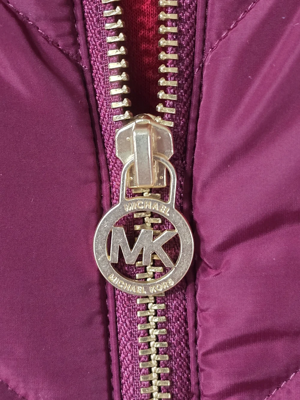 NWT - Michael Kors Quilted Sleeveless Puffer Vest - Wine